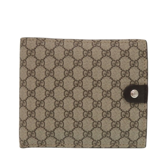 Pre-Owned Gucci 231951 GG Supreme Brown Bi-fold Wallet 0260 (Good)