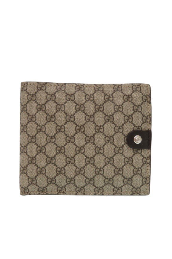 Pre-Owned Gucci 231951 GG Supreme Brown Bi-fold Wallet 0260 (Good)