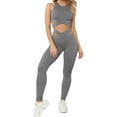 thumbnail image 1 of 2 Pieces Womens Workout Sets Yoga Gym Outfits Seamless High Waist Leggings Tracksuits, 1 of 7