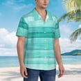 thumbnail image 3 of Disketp Hawaiian Shirts For Men,Teal Turquoise Print Mens Casual Short Sleeve Button Down Shirts Beach Shirt, 3 of 7