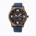 thumbnail image 1 of Reloj de cuarzo con correa de lona de moda, exquisito reloj de madera informal para hombres (ébano), 1 of 1