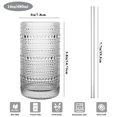 thumbnail image 3 of Juego de vasos Dingerjar estilo hobnail de 480 ml (16 oz) con pajillas, 12 piezas, 3 of 8