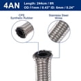 thumbnail image 3 of Unique Bargains 8ft 4AN Fuel Hose AN4 Universal Car Braided Stainless Steel CPE Oil Fuel Gas Line Hose Silver Tone, 3 of 7