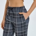 thumbnail image 3 of HEARNICE Women's Pajama Pants, Soft Long Casual Pajama Lounge Bottoms, Knit Sleep Pants with Pockets(BLACK GREY PLAID, 2XL), 3 of 7