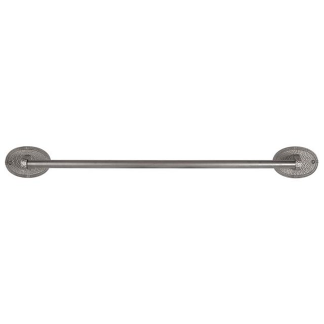 Solid Copper 24in. Towel Bar with Oval Backplates in Satin Nickel Finish -