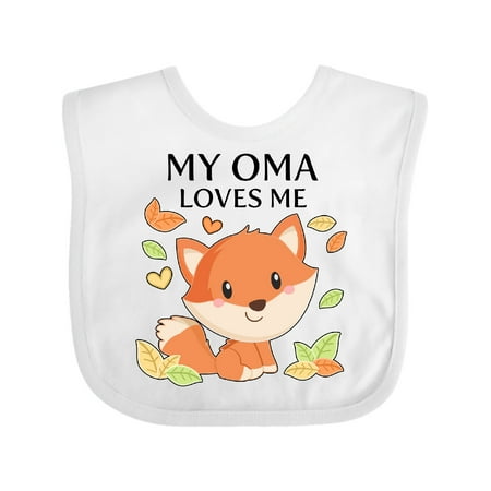 

Inktastic My Oma Loves Me- Little Fox Gift Baby Boy or Baby Girl Bib