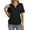 Black #003, variant on Womens Polo Shirts Short Sleeve Banded Bottom Business Tops Collared V Neck Casual Dressy Blouses Pink XL