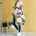 thumbnail image 4 of FORMRS Womens Canvas Tote Bag with Zipper Inner Pocket Shoulder Handbag, Pink Raspberries, 4 of 7