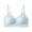 Light Blue, variant on Solid Color Ribbed Wireless Bralette, Letter Print Adjustable Strap Push Up Support Bra, Elegant Comfort Daily Lingerie for Curvy Figures