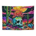 thumbnail image 5 of Nawypu Skull Tapestry Tapestries Mushroom plants Wall Hanging for Bedroom hippie colour Posters Pink Wall Aesthetic Art Skeleton Tapestry Teen Dorm Home Decor, 5 of 6