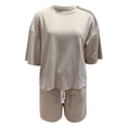 thumbnail image 6 of Womens 2 Piece Outfits 3/4 Sleeve Tops And Elastic Waist Shorts Sets Loungewear Conservative Swimsuits for Women Swim Suit Athletic Suits for Women Short Pants Swimsuit for Women Women Swim Shorts, 6 of 6