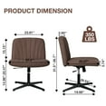 thumbnail image 4 of Hoffree Cross Legged Office Chair Armless Office Chair No Wheels Fabric Padded Swivel Vanity Chair Criss Cross Chair Wide Seat Height Adjustable for Home Office, 4 of 9