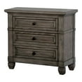 thumbnail image 5 of Furniture of America Penny Adult Transitional 3-Drawer Nightstand, Warm Gray, 5 of 6
