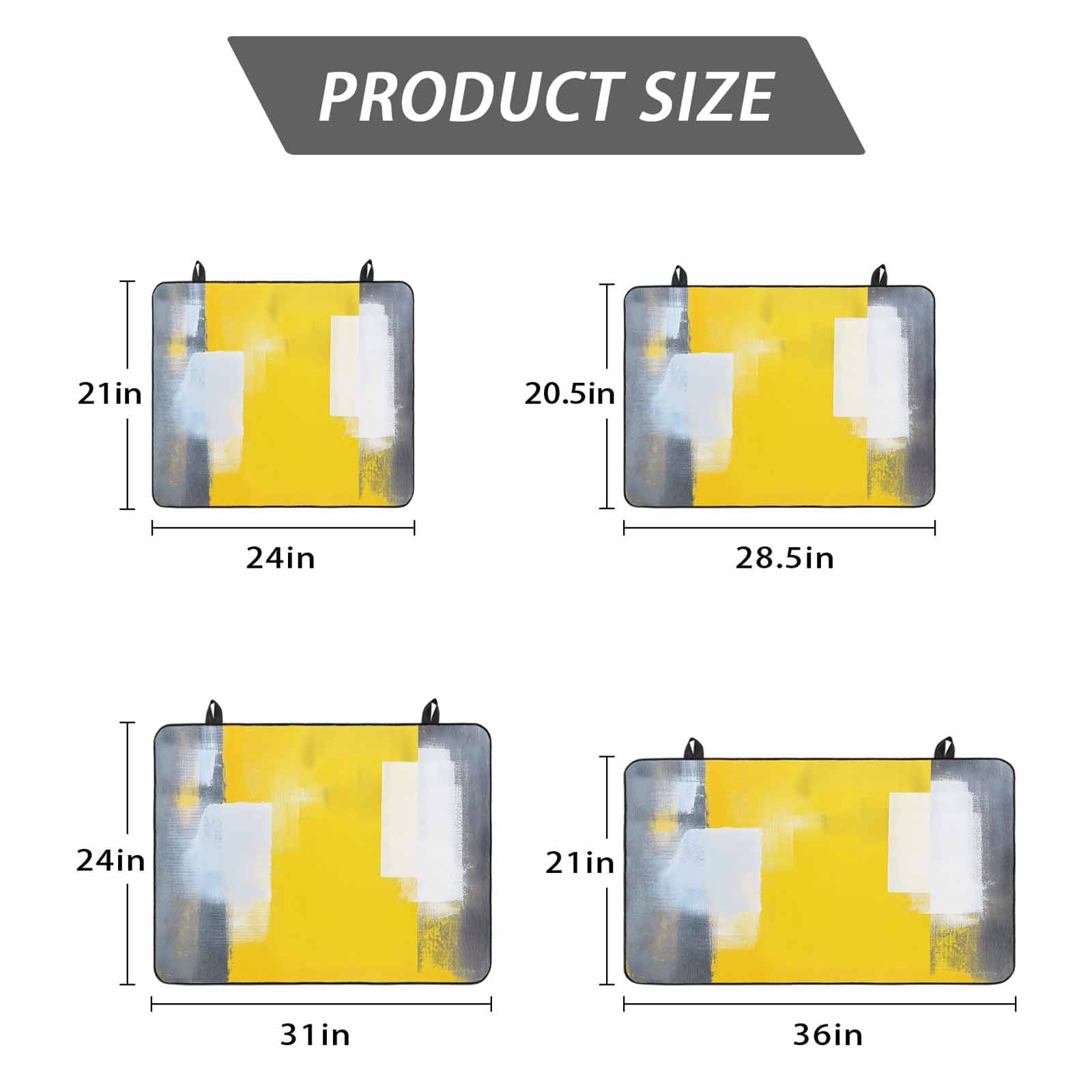 Yellow Grey Stove Top Cover for Electric Stove, Heat-proof & Non Slip Glass Top Stove Cover Protector, Oil Painted Modern Abstract Vintage Kitchen Flat Cooktop Rubber Mat 24x21 Inches