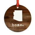 thumbnail image 1 of US State Round Metal Christmas Ornament, Rustic Wood Print, Arizona, Includes Ribbon and Gift Bag, 1 of 2