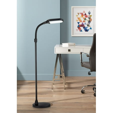 360 Lighting Modern Pharmacy Floor Lamp LED Black Adjustable Gooseneck for Living Room Reading Bedroom