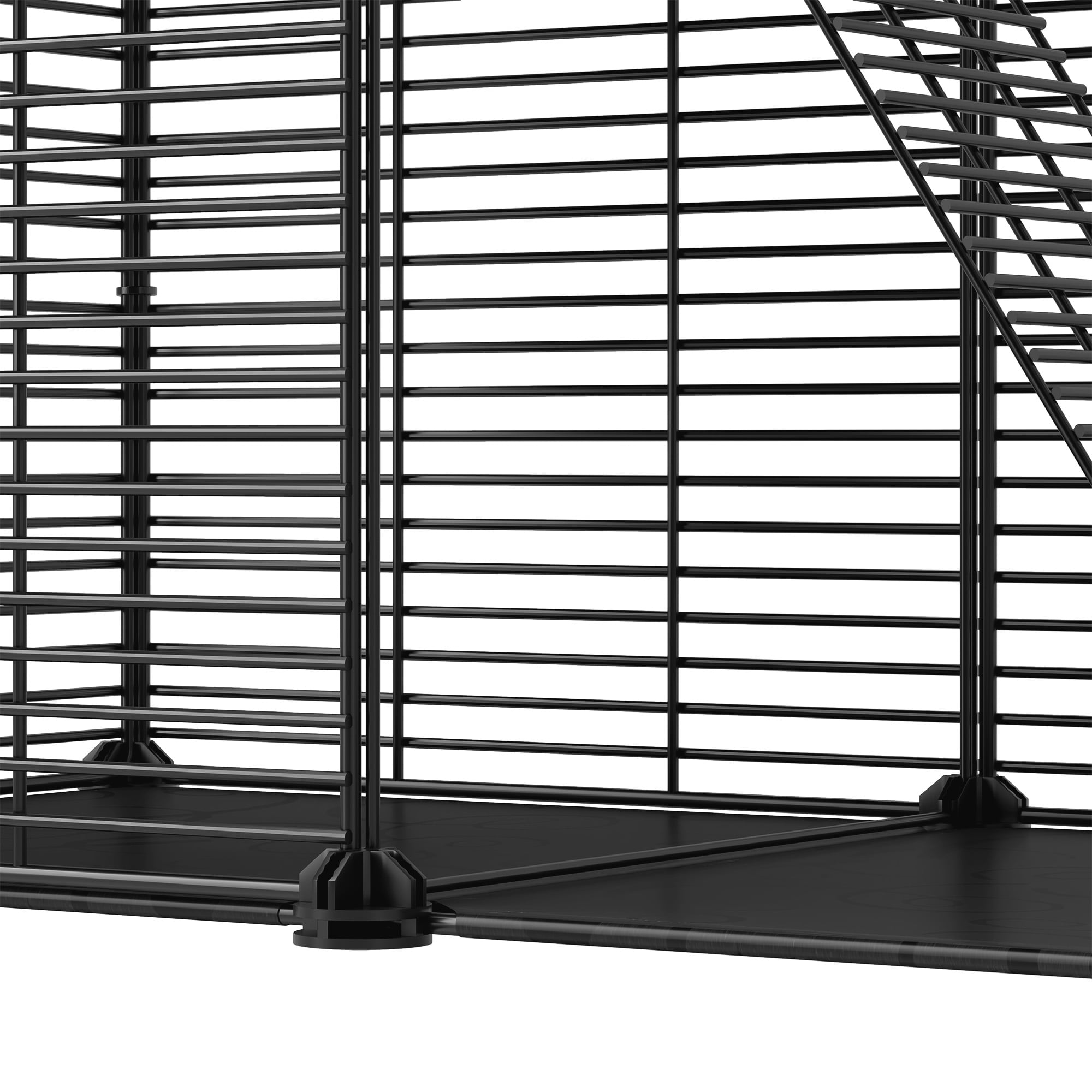 Uforic 2 Tier Indoor Cat Cage,28" Cat Enclosure DIY Cat Playpen for 1-2 Cats,28"L x 14"W x 28"H,Black