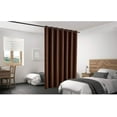 thumbnail image 3 of Legacy Decor Blackout Room Divider Curtain Panel Privacy Partition Premium Fabric Thermal Insulated, Grommet Top, 120" W X 108" H, Brown Color, Indoor, 3 of 5