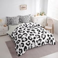 thumbnail image 3 of Homewish Chic Abstract Adult Bedding Comforter Set 7pcs, White Black Leopard Print Queen Bedding Sets, Modern Fashion Style Reversible Queen Sheet Sets, Microfiber Bedroom Decor, 3 of 7