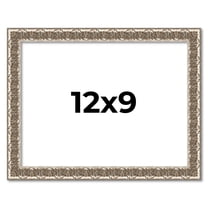 12x9 Frame Silver Versailles Ornate Solid Wood Picture Frame | 1 Inch Moulding Width | Interior