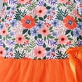 thumbnail image 4 of Pejock 12M-4 Years Kids Pageant Flower Girl Dress Little Girls Party Wedding Formal Dresses Toddler Kids Baby Girls Cute Summer Sleeveless Flowers Print Mesh Bow Dress Skirt Suit, 4 of 5