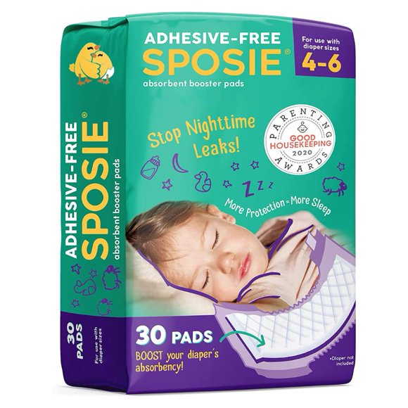 Almohadillas de refuerzo de pañales Sposie, tallas 4-6, 30 unidades, hipoalergénicas