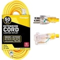 thumbnail image 2 of Thonapa Rallonge de Calibre 10 50 Pi, Rallonge Extérieure Robuste et Résistante aux Intempéries 10 AWG 50 Pieds, SJTW Fiche Éclairée à 3 Broches Câble Jaune 10/3 15 Amp, Idéal pour Grands Électroménagers et Outils de Jardin, 2 of 4