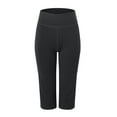 thumbnail image 5 of vigerkar Gym Capri Pants for Women High Waist with Pockets Tummy Control Loose Straight Leg Capri Workout Yoga Pants Dark Gray, 3XL, 5 of 7
