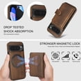 thumbnail image 4 of ELEHOLD Case for Google Pixel 9 Pro XL, 2-in-1 Magnetic Shockproof Leather Wallet Flip Case Cover, Detachable Card Holder with Stand,Brown, 4 of 5
