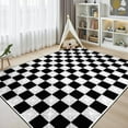 thumbnail image 3 of Washable Checke Rug x, Non-Slip Low Pile Area Rug for Living Room, Bedroom, Nursery, Modern Neutral Farmhouse Checkerboard Carpet, Pet & Kid Friendly, 3 of 9