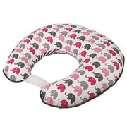 Elephants Pink/Grey Nursing Pillow Cover