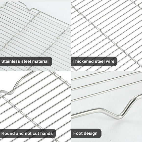 2Pcs Cooling Racks Stainless Steel Barbecue Net Baking Racks Cooling Rack for Cookies Bread Cakes