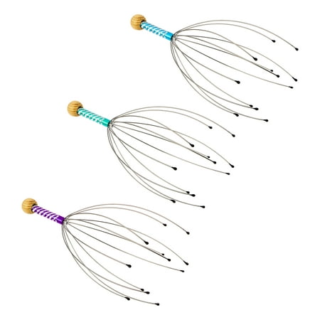 EEEKit Head Scalp Massager 3-Pack, Therapeutic Wire Head Scratcher for Deep Relaxation Handheld, Head Stimulation for Hair Home Spa