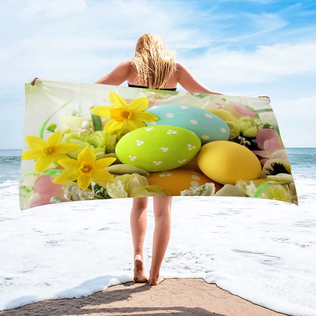 Toalla de playa grande de microfibra resistente a la arena (76 x 152 cm) | Toalla de viaje compacta y de secado rápido para piscina, gimnasio y exteriores