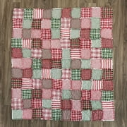 40+ Merry Christmas Red & Green Plaid Homespun 5x5 Pre-Cut Quilt Squares Charm Pack by JCS Fabric