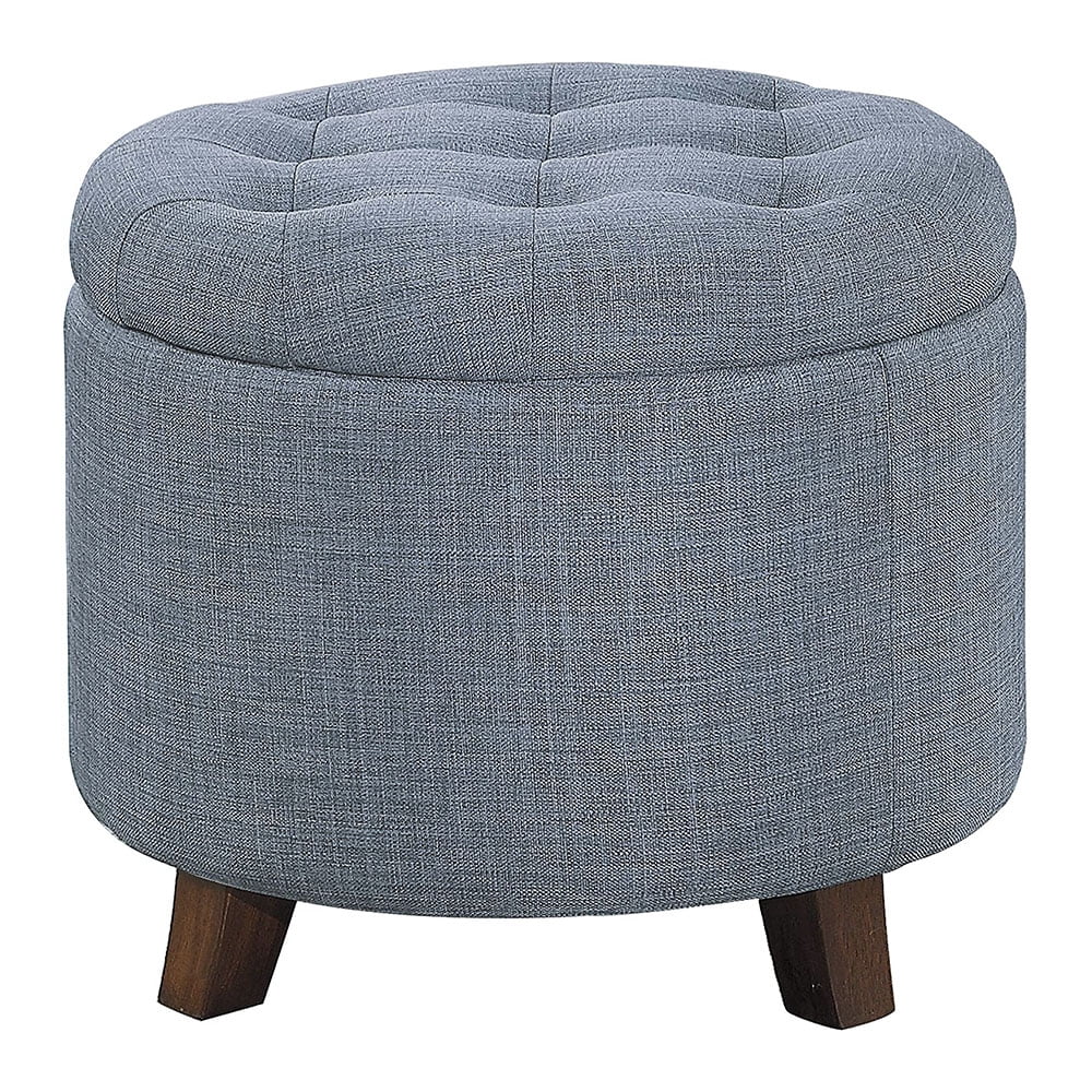 Homelegance Cleo Round Storage Accent Ottoman with Button-Tufted ...