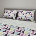 thumbnail image 2 of Geometric Comforter & Sham Bedding Set, Triangle with Grunge Effect Colorful Paint Dripping Pattern Hipster Mosaic Design, 3 pcs Duvet Set Microfiber Filling Quilt, 5 Sizes, Multicolor, by Ambesonne, 2 of 4