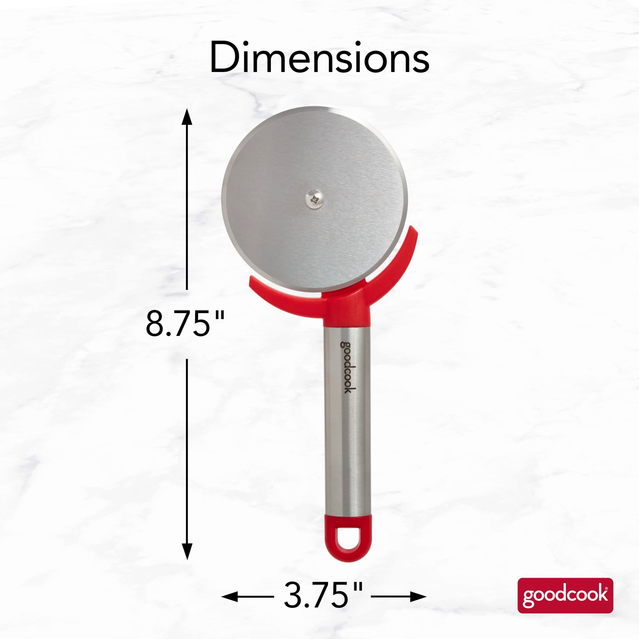 (2 pack) GoodCook Pro Pizza Cutter 3.5-inch Wide Stainless Steel Cutting Wheel