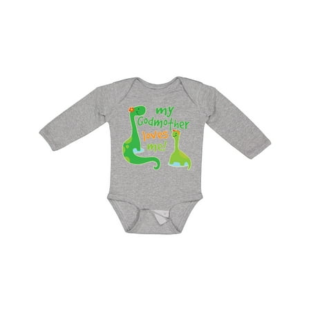 

Inktastic My Godmother Loves Me for Godchild Gift Baby Boy Long Sleeve Bodysuit