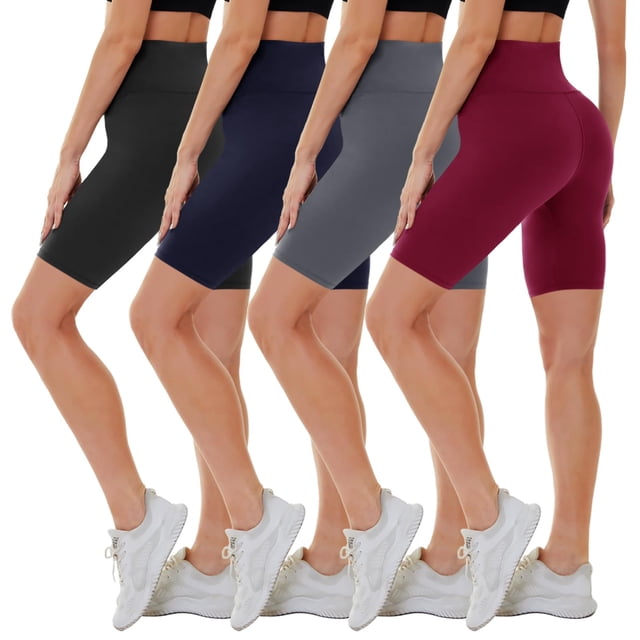 Pantalones cortos moteros CAMPSNAIL de cintura alta para mujer, paquete de 4