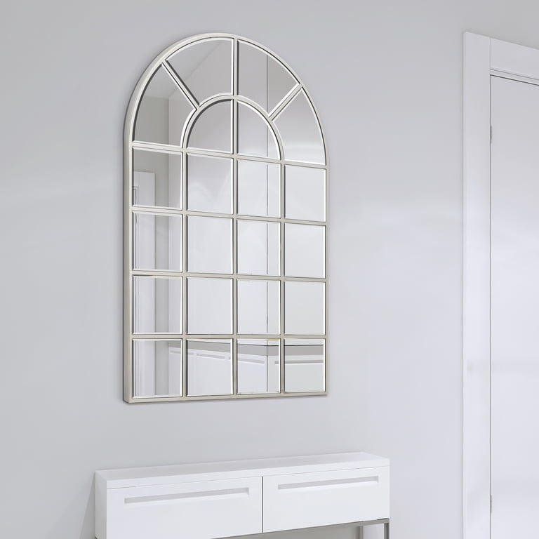 Empire Art Direct Arch Window Panel Mirror 30x44in - Beveled Modern Mirror For Bathroom, Bedroom