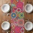 thumbnail image 4 of Table Runner 60 Inches Long for Kitchen Dining, Colorful Ethnic Dresser Scarf Farmhouse, Dining Table Decorations for Wedding/Parties, Modern Abstract National Geometric Red 13 x 60 In, 4 of 8