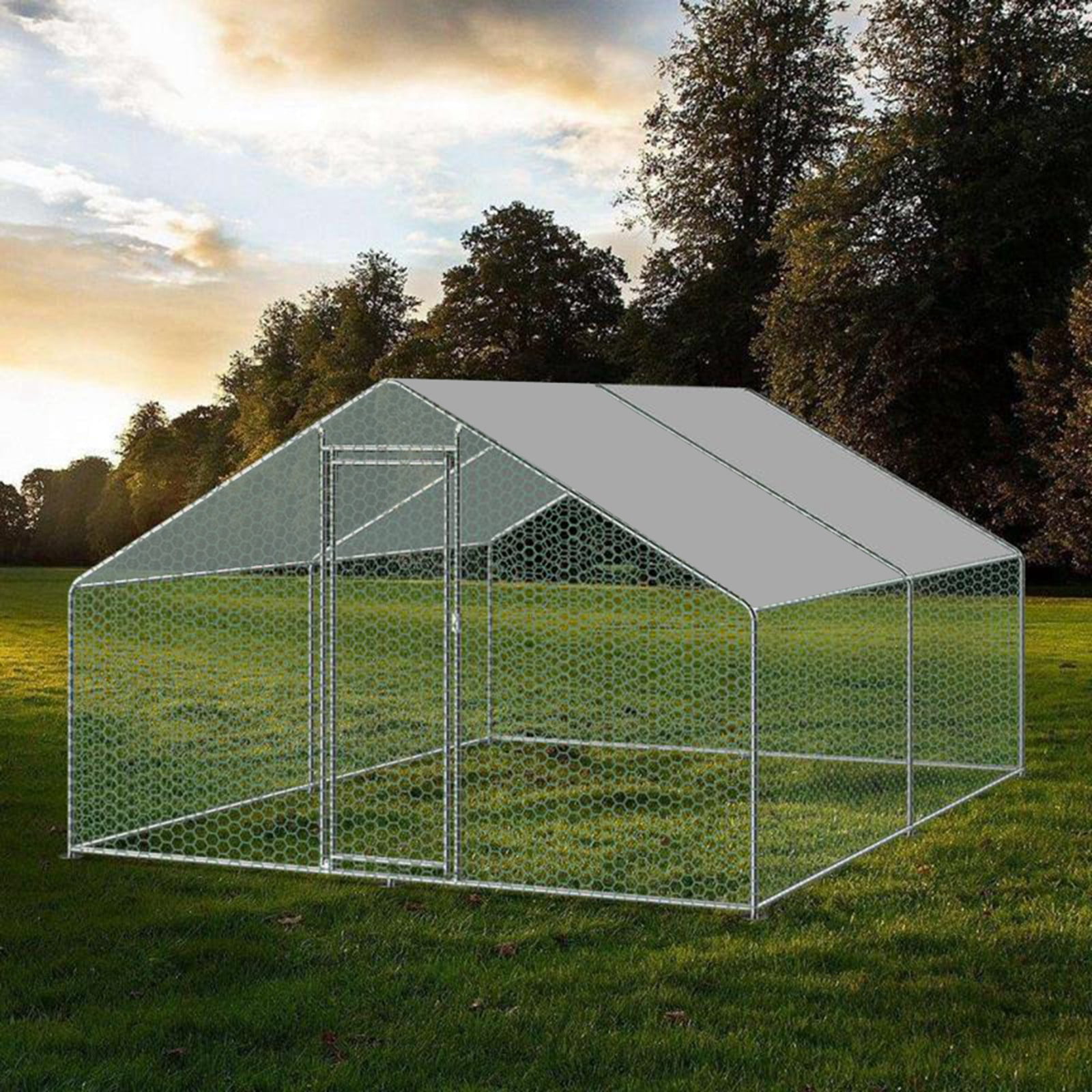 Large Walk in Chicken Coop Hen House Enclosure Backyard Poultry Cage w/ Cover XL