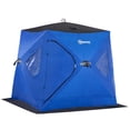 thumbnail image 2 of Outsunny 2 Man Insulated Pop Up Ice Fishing Tent, Blue, 2 of 9