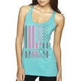 thumbnail image 1 of Nurse Flag Heartbeat Hero Caregiver Nurse Gift | Womens Independence Day Premium Tri-Blend Racerback Tank Top, Tahiti Blue, X-Large, 1 of 4