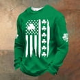 thumbnail image 2 of Dwelliawo St. Patricks Day Shirts for Men Printed Waffle Knit Long Sleeve T Shirt Casual St Patricks Day Irish Clover Slainte Clover Graphic Shirts Crewneck Blouses Green 3XL, 2 of 5