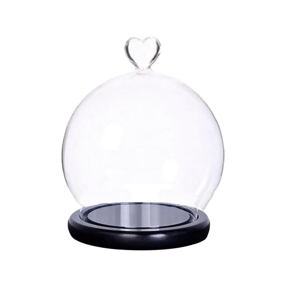 Fzaqwen Display Dome with Base,Glass Dome DIY Valentines Day Decor, Crafts,Wedding Gifts black