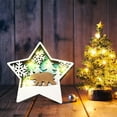 thumbnail image 4 of Fiudx Adornos de Madera, Diseños Artesanales de Papá Noel y Muñeco de Nieve, Figuras de Madera Talladas con Detalles, Escena de Bosque Natural, Decoración para El Hogar y La Oficina, Regalo Único, 1, 4 of 5