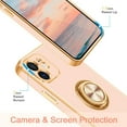 thumbnail image 6 of iPhone 12 Case, iPhone 12 Case with 360° Ring Holder Phone Case for Women Girls Slim Kickstand Magnetic Support Car Mount Shockproof Case for iPhone 12 6.1 inch, Rose Gold, 6 of 14