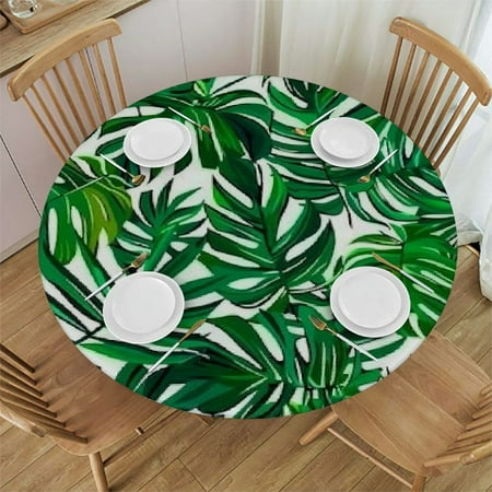 ONETECH Hawaii Palm Leaves Tablecloths for Hawaiian Party Decoration, Luau Disposable Table Cloths Aloha Tropical Table Covers for Safari Jungle Birthday Party 38-42